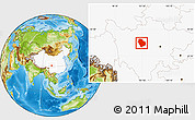 Physical Location Map of Danba, highlighted country