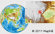 Physical Location Map of Danba