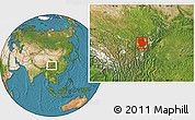 Satellite Location Map of Danba