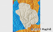 Shaded Relief Map of Danba, political outside