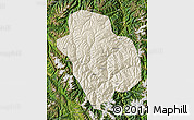 Shaded Relief Map of Danba, satellite outside