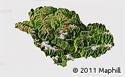 Satellite Panoramic Map of Danba, cropped outside