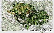 Satellite Panoramic Map of Danba, lighten