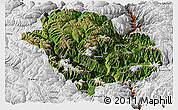 Satellite Panoramic Map of Danba, physical outside
