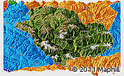 Satellite Panoramic Map of Danba, political outside