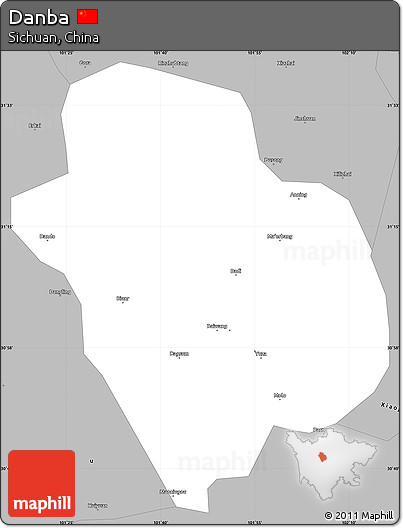 Gray Simple Map of Danba