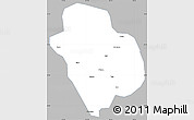 Gray Simple Map of Danba, single color outside