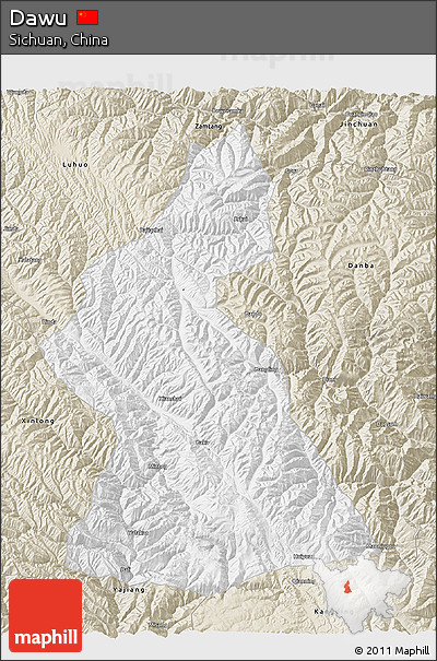 Classic Style 3D Map of Dawu