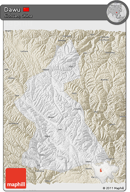 Classic Style 3D Map of Dawu