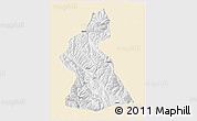 Classic Style 3D Map of Dawu, single color outside