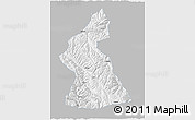 Gray 3D Map of Dawu, single color outside