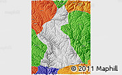 Physical 3D Map of Dawu, political outside