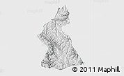 Physical 3D Map of Dawu, single color outside