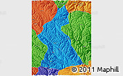 Political 3D Map of Dawu
