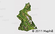 Satellite 3D Map of Dawu, cropped outside