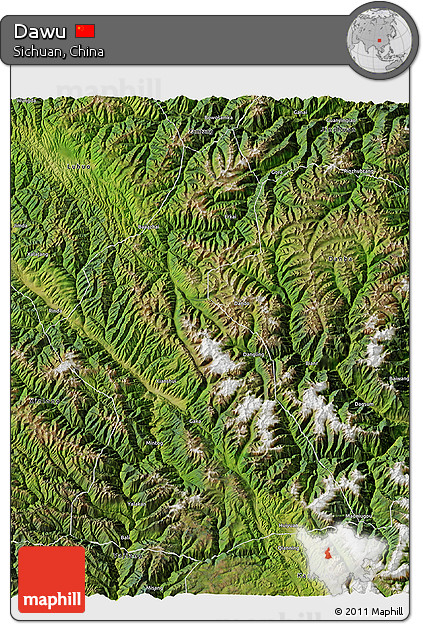 Satellite 3D Map of Dawu