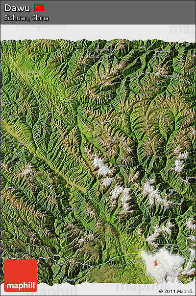 Satellite 3D Map of Dawu
