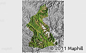 Satellite 3D Map of Dawu, lighten, desaturated