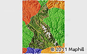 Satellite 3D Map of Dawu, political outside