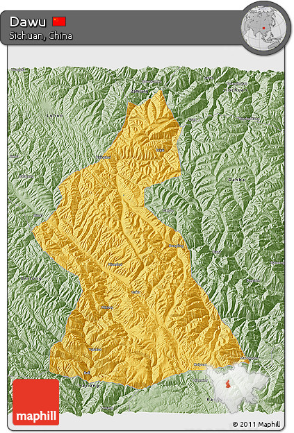 Savanna Style 3D Map of Dawu
