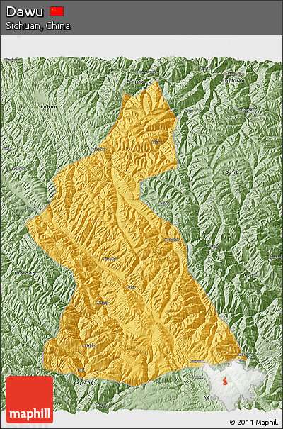 Savanna Style 3D Map of Dawu