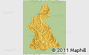Savanna Style 3D Map of Dawu, single color outside