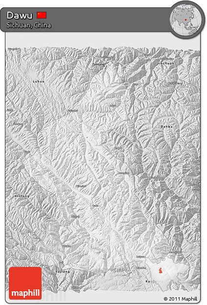 Silver Style 3D Map of Dawu