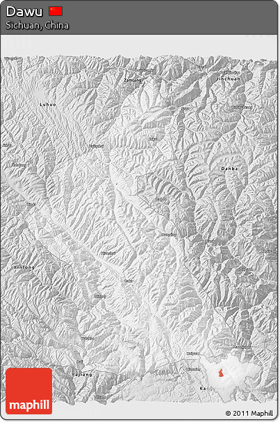 Silver Style 3D Map of Dawu