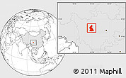Blank Location Map of Dawu, highlighted country
