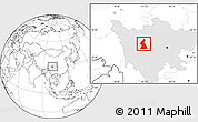 Blank Location Map of Dawu, highlighted parent region