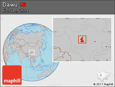 Gray Location Map of Dawu