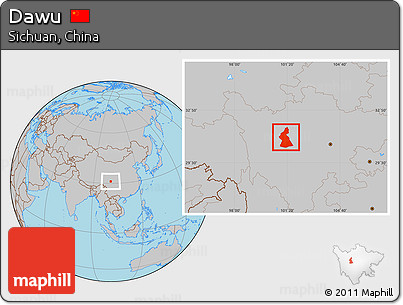 Gray Location Map of Dawu