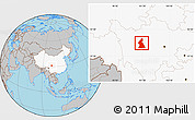 Gray Location Map of Dawu, highlighted country