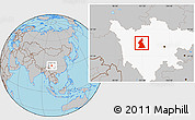 Gray Location Map of Dawu, highlighted parent region