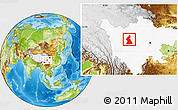 Physical Location Map of Dawu, highlighted parent region