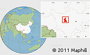 Savanna Style Location Map of Dawu, highlighted country