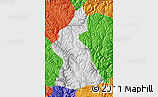 Physical Map of Dawu, political outside