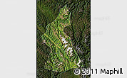 Satellite Map of Dawu, darken