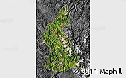 Satellite Map of Dawu, desaturated