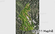 Satellite Map of Dawu, semi-desaturated