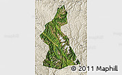 Satellite Map of Dawu, shaded relief outside