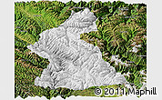 Physical Panoramic Map of Dawu, satellite outside