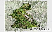 Satellite Panoramic Map of Dawu, lighten