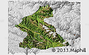 Satellite Panoramic Map of Dawu, physical outside