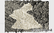 Shaded Relief Panoramic Map of Dawu, darken