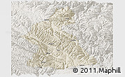 Shaded Relief Panoramic Map of Dawu, lighten