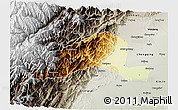 Physical 3D Map of Dayi, semi-desaturated