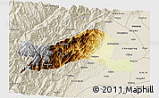 Physical 3D Map of Dayi, shaded relief outside