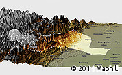 Physical Panoramic Map of Dayi, darken