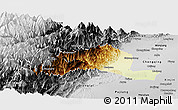 Physical Panoramic Map of Dayi, desaturated